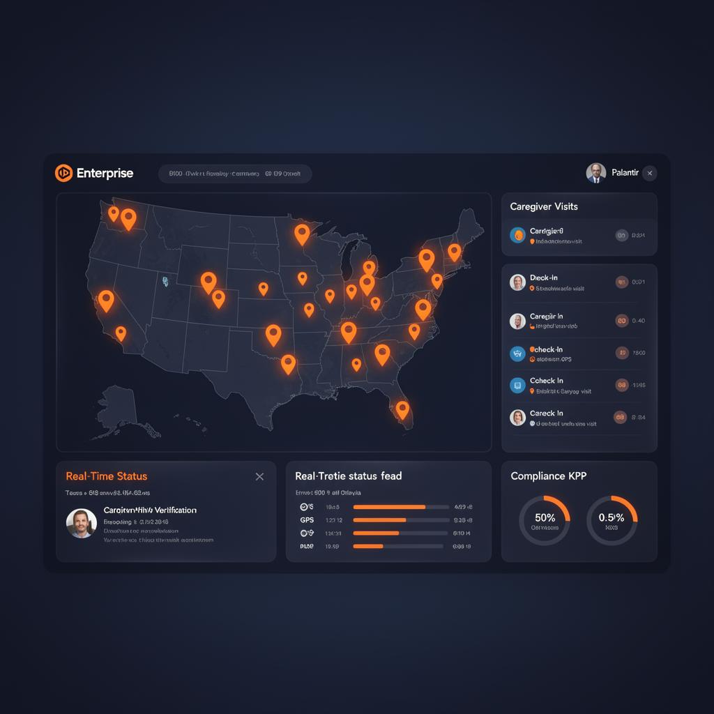 VeloraPay EVV electronic visit verification monitoring with GPS check-ins